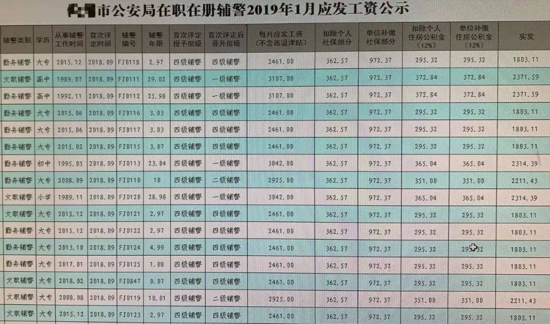 最新辅警工资概述