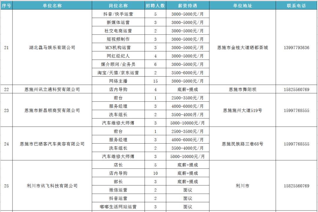 恩施最新招聘信息动态及其影响综述